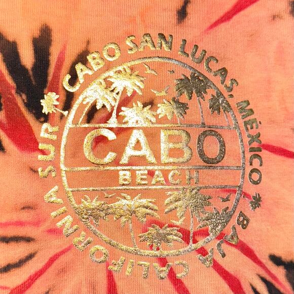 Bleach Tie Dye Swirl Cabo Beach Cabo San Lucas Short Sleeve T-Shirt Size XL - Picture 3 of 11